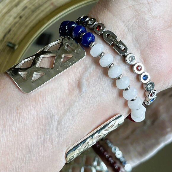 Rustic Cuff Set THREE stackable Bracelets Set - Picture 5 of 5